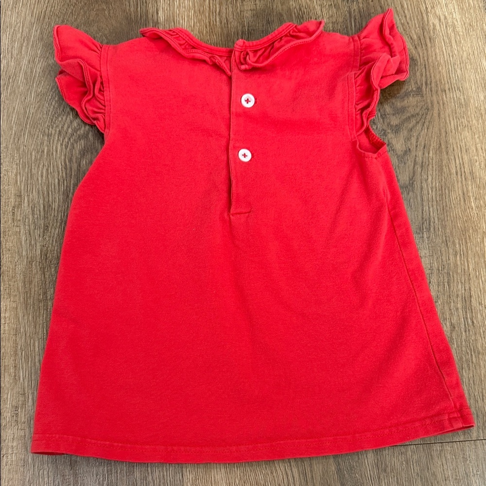 Stitchy Fish,Red Ruffle Top and Apple Print Shorts Set - Picture 6 of 10